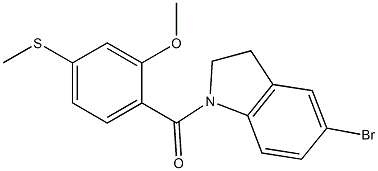 (5-bromo-2,3-dihydroindol-1-yl)-(2-methoxy-4-methylsulfanylphenyl)methanone Struktur