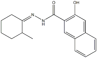 3-hydroxy-N-[(E)-(2-methylcyclohexylidene)amino]naphthalene-2-carboxamide Struktur