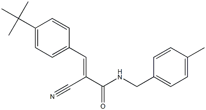 (E)-3-(4-tert-butylphenyl)-2-cyano-N-[(4-methylphenyl)methyl]prop-2-enamide Structure