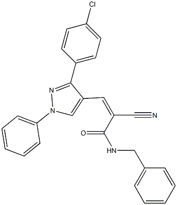 (Z)-N-benzyl-3-[3-(4-chlorophenyl)-1-phenylpyrazol-4-yl]-2-cyanoprop-2-enamide