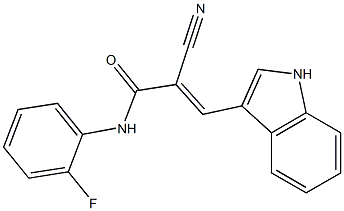 (E)-2-cyano-N-(2-fluorophenyl)-3-(1H-indol-3-yl)prop-2-enamide 结构式