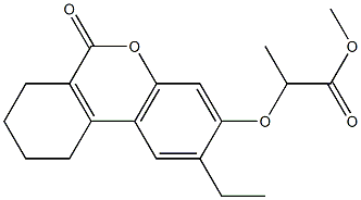 methyl 2-[(2-ethyl-6-oxo-7,8,9,10-tetrahydrobenzo[c]chromen-3-yl)oxy]propanoate Struktur