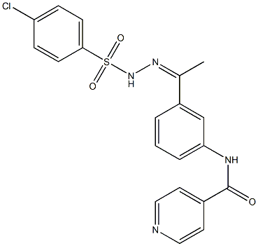 N-[3-[(Z)-N-[(4-chlorophenyl)sulfonylamino]-C-methylcarbonimidoyl]phenyl]pyridine-4-carboxamide 化学構造式