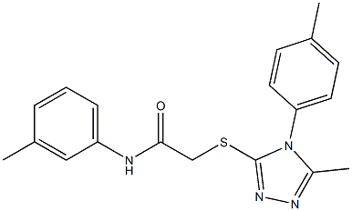 2-[[5-methyl-4-(4-methylphenyl)-1,2,4-triazol-3-yl]sulfanyl]-N-(3-methylphenyl)acetamide Struktur