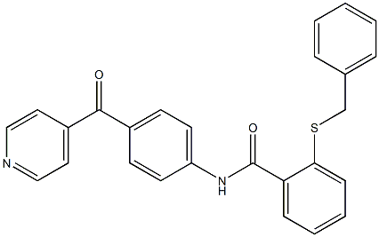 2-benzylsulfanyl-N-[4-(pyridine-4-carbonyl)phenyl]benzamide,,结构式