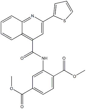 dimethyl 2-[(2-thiophen-2-ylquinoline-4-carbonyl)amino]benzene-1,4-dicarboxylate Structure