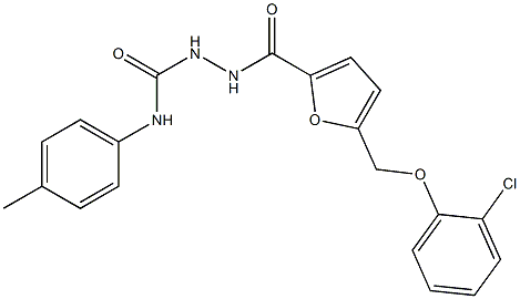 1-[[5-[(2-chlorophenoxy)methyl]furan-2-carbonyl]amino]-3-(4-methylphenyl)urea Struktur