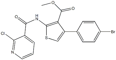 methyl 4-(4-bromophenyl)-2-[(2-chloropyridine-3-carbonyl)amino]thiophene-3-carboxylate Struktur