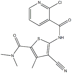 2-chloro-N-[3-cyano-5-(dimethylcarbamoyl)-4-methylthiophen-2-yl]pyridine-3-carboxamide Structure