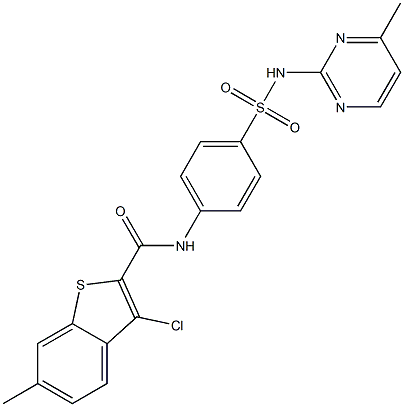 3-chloro-6-methyl-N-[4-[(4-methylpyrimidin-2-yl)sulfamoyl]phenyl]-1-benzothiophene-2-carboxamide Structure