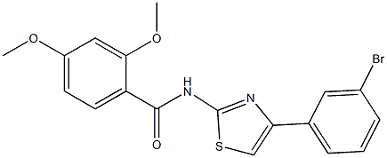 N-[4-(3-bromophenyl)-1,3-thiazol-2-yl]-2,4-dimethoxybenzamide 化学構造式