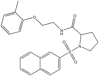 N-[2-(2-methylphenoxy)ethyl]-1-naphthalen-2-ylsulfonylpyrrolidine-2-carboxamide 化学構造式