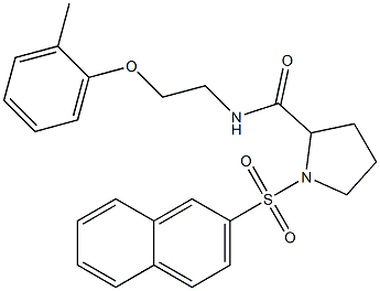 N-[2-(2-methylphenoxy)ethyl]-1-naphthalen-2-ylsulfonylpyrrolidine-2-carboxamide Structure