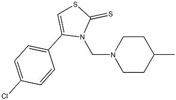 4-(4-chlorophenyl)-3-[(4-methylpiperidin-1-yl)methyl]-1,3-thiazole-2-thione 结构式