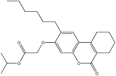 propan-2-yl 2-[(2-hexyl-6-oxo-7,8,9,10-tetrahydrobenzo[c]chromen-3-yl)oxy]acetate,,结构式