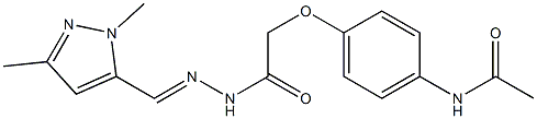 2-(4-acetamidophenoxy)-N-[(E)-(2,5-dimethylpyrazol-3-yl)methylideneamino]acetamide Structure