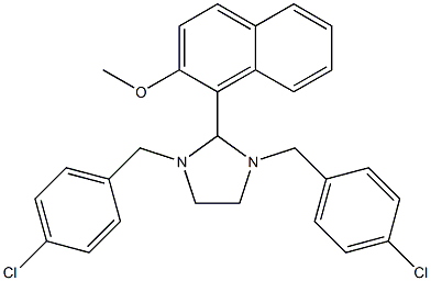 1,3-bis[(4-chlorophenyl)methyl]-2-(2-methoxynaphthalen-1-yl)imidazolidine Struktur