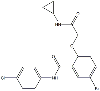 5-bromo-N-(4-chlorophenyl)-2-[2-(cyclopropylamino)-2-oxoethoxy]benzamide 结构式