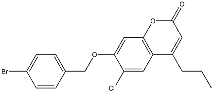 7-[(4-bromophenyl)methoxy]-6-chloro-4-propylchromen-2-one Structure