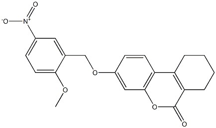 3-[(2-methoxy-5-nitrophenyl)methoxy]-7,8,9,10-tetrahydrobenzo[c]chromen-6-one 结构式