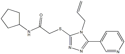 N-cyclopentyl-2-[(4-prop-2-enyl-5-pyridin-3-yl-1,2,4-triazol-3-yl)sulfanyl]acetamide Struktur