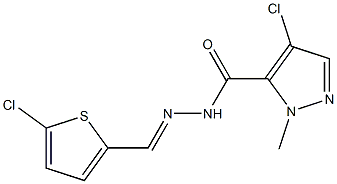 4-chloro-N-[(E)-(5-chlorothiophen-2-yl)methylideneamino]-2-methylpyrazole-3-carboxamide Structure