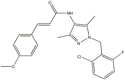  (E)-N-[1-[(2-chloro-6-fluorophenyl)methyl]-3,5-dimethylpyrazol-4-yl]-3-(4-methoxyphenyl)prop-2-enamide