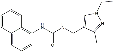1-[(1-ethyl-3-methylpyrazol-4-yl)methyl]-3-naphthalen-1-ylurea,,结构式
