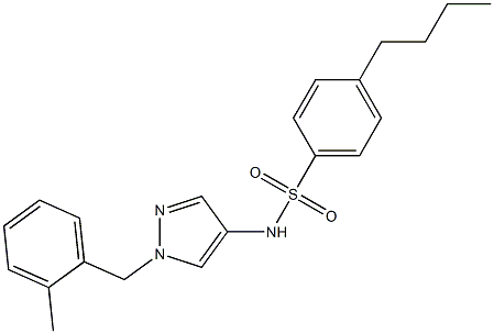 4-butyl-N-[1-[(2-methylphenyl)methyl]pyrazol-4-yl]benzenesulfonamide Struktur