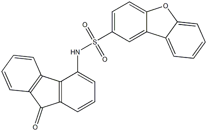 N-(9-oxofluoren-4-yl)dibenzofuran-2-sulfonamide,,结构式