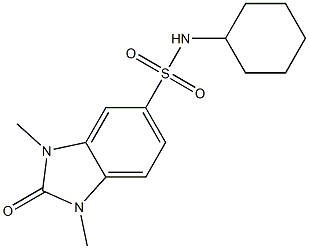 N-cyclohexyl-1,3-dimethyl-2-oxobenzimidazole-5-sulfonamide Structure