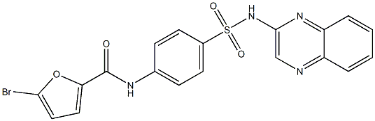 5-bromo-N-[4-(quinoxalin-2-ylsulfamoyl)phenyl]furan-2-carboxamide,,结构式