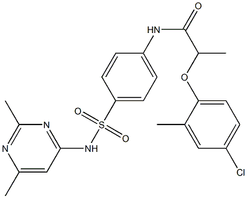 2-(4-chloro-2-methylphenoxy)-N-[4-[(2,6-dimethylpyrimidin-4-yl)sulfamoyl]phenyl]propanamide 化学構造式