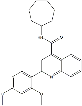 N-cycloheptyl-2-(2,4-dimethoxyphenyl)quinoline-4-carboxamide 化学構造式