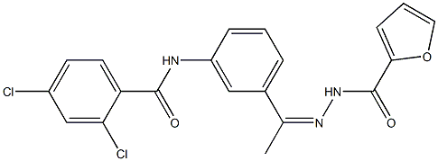 N-[(Z)-1-[3-[(2,4-dichlorobenzoyl)amino]phenyl]ethylideneamino]furan-2-carboxamide Structure