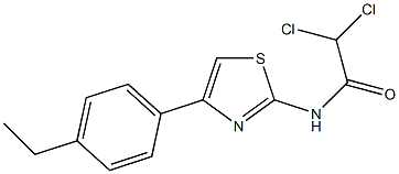 2,2-dichloro-N-[4-(4-ethylphenyl)-1,3-thiazol-2-yl]acetamide 化学構造式