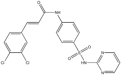 (E)-3-(3,4-dichlorophenyl)-N-[4-(pyrimidin-2-ylsulfamoyl)phenyl]prop-2-enamide 化学構造式