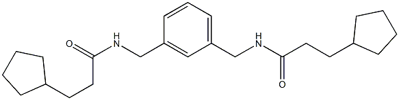 3-cyclopentyl-N-[[3-[(3-cyclopentylpropanoylamino)methyl]phenyl]methyl]propanamide 化学構造式