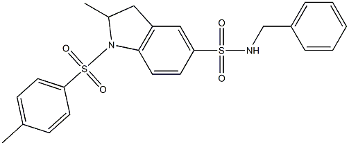 N-benzyl-2-methyl-1-(4-methylphenyl)sulfonyl-2,3-dihydroindole-5-sulfonamide 化学構造式