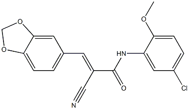 (E)-3-(1,3-benzodioxol-5-yl)-N-(5-chloro-2-methoxyphenyl)-2-cyanoprop-2-enamide Structure