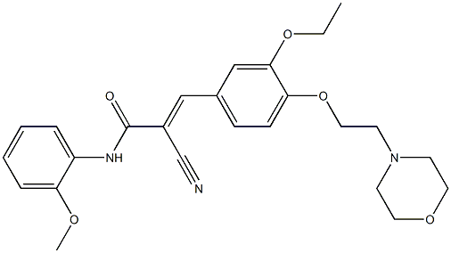 (E)-2-cyano-3-[3-ethoxy-4-(2-morpholin-4-ylethoxy)phenyl]-N-(2-methoxyphenyl)prop-2-enamide Structure