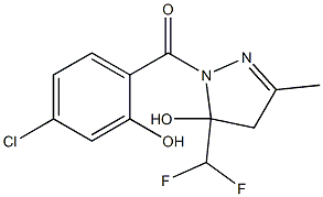 (4-chloro-2-hydroxyphenyl)-[5-(difluoromethyl)-5-hydroxy-3-methyl-4H-pyrazol-1-yl]methanone,,结构式