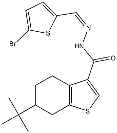 N-[(Z)-(5-bromothiophen-2-yl)methylideneamino]-6-tert-butyl-4,5,6,7-tetrahydro-1-benzothiophene-3-carboxamide Structure