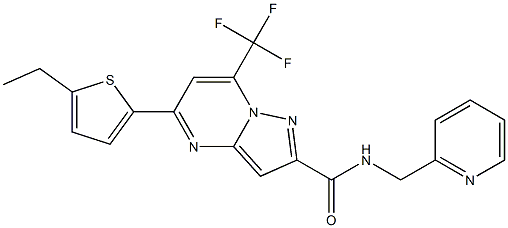 5-(5-ethylthiophen-2-yl)-N-(pyridin-2-ylmethyl)-7-(trifluoromethyl)pyrazolo[1,5-a]pyrimidine-2-carboxamide Structure