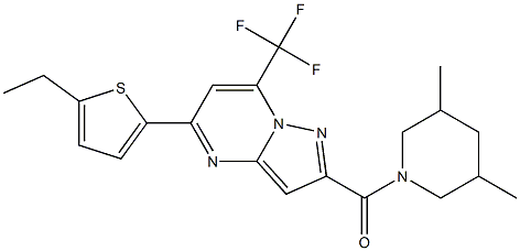 (3,5-dimethylpiperidin-1-yl)-[5-(5-ethylthiophen-2-yl)-7-(trifluoromethyl)pyrazolo[1,5-a]pyrimidin-2-yl]methanone Structure