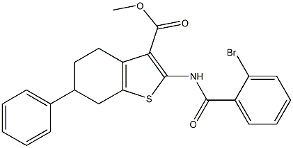 methyl 2-[(2-bromobenzoyl)amino]-6-phenyl-4,5,6,7-tetrahydro-1-benzothiophene-3-carboxylate Structure