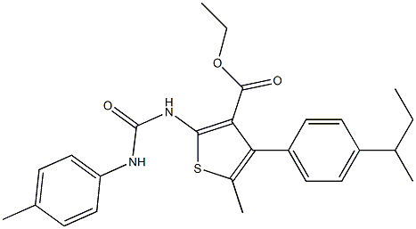 ethyl 4-(4-butan-2-ylphenyl)-5-methyl-2-[(4-methylphenyl)carbamoylamino]thiophene-3-carboxylate