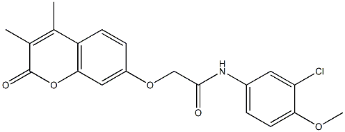 N-(3-chloro-4-methoxyphenyl)-2-(3,4-dimethyl-2-oxochromen-7-yl)oxyacetamide Structure