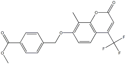 methyl 4-[[8-methyl-2-oxo-4-(trifluoromethyl)chromen-7-yl]oxymethyl]benzoate Struktur