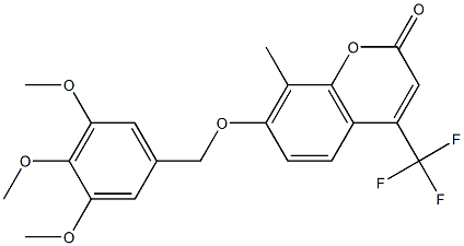 8-methyl-4-(trifluoromethyl)-7-[(3,4,5-trimethoxyphenyl)methoxy]chromen-2-one Structure